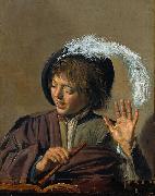 Frans Hals Singing Boy with Flute oil painting